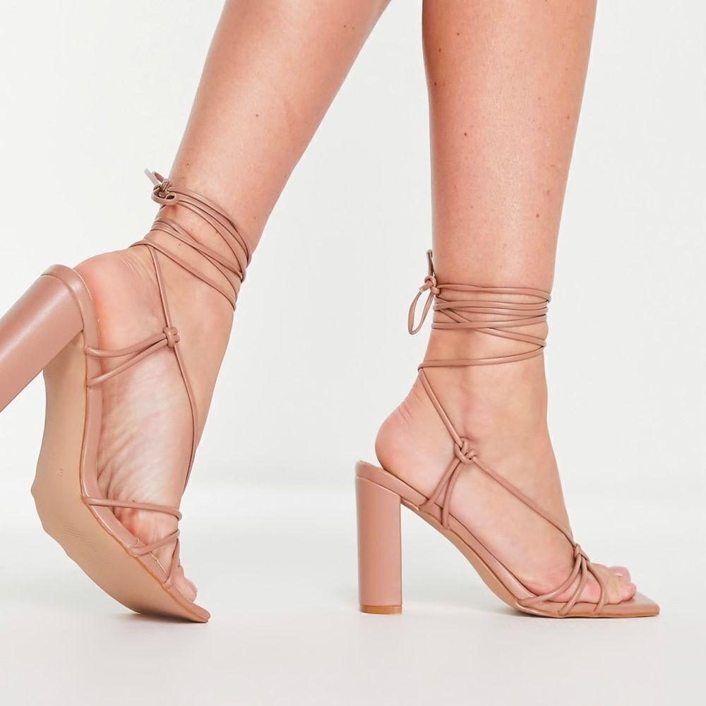 SIMMI LONDON - Heidi Heeled Sandal with Ankle Tie